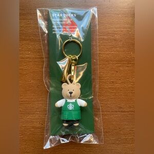 Starbucks Bearista Hot Cup Lid Stopper Reusable Keychain Purse Charm Holiday NWT